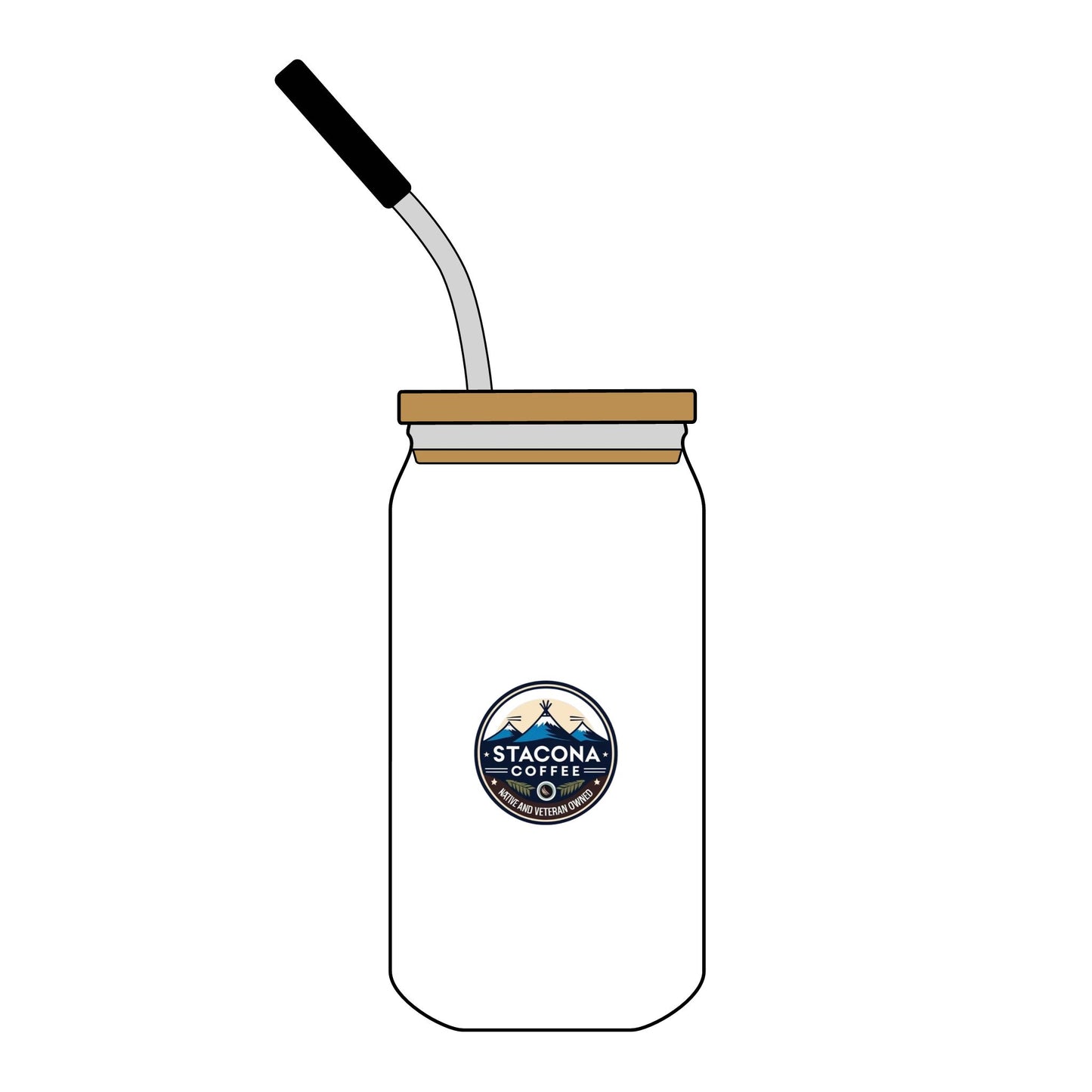 Can Glass with Lid, 16oz (Engraving)