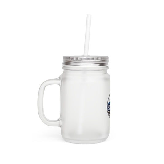 Mason Jar Tumbler — Stacona Coffee Logo Iced Drink Cup with Straw