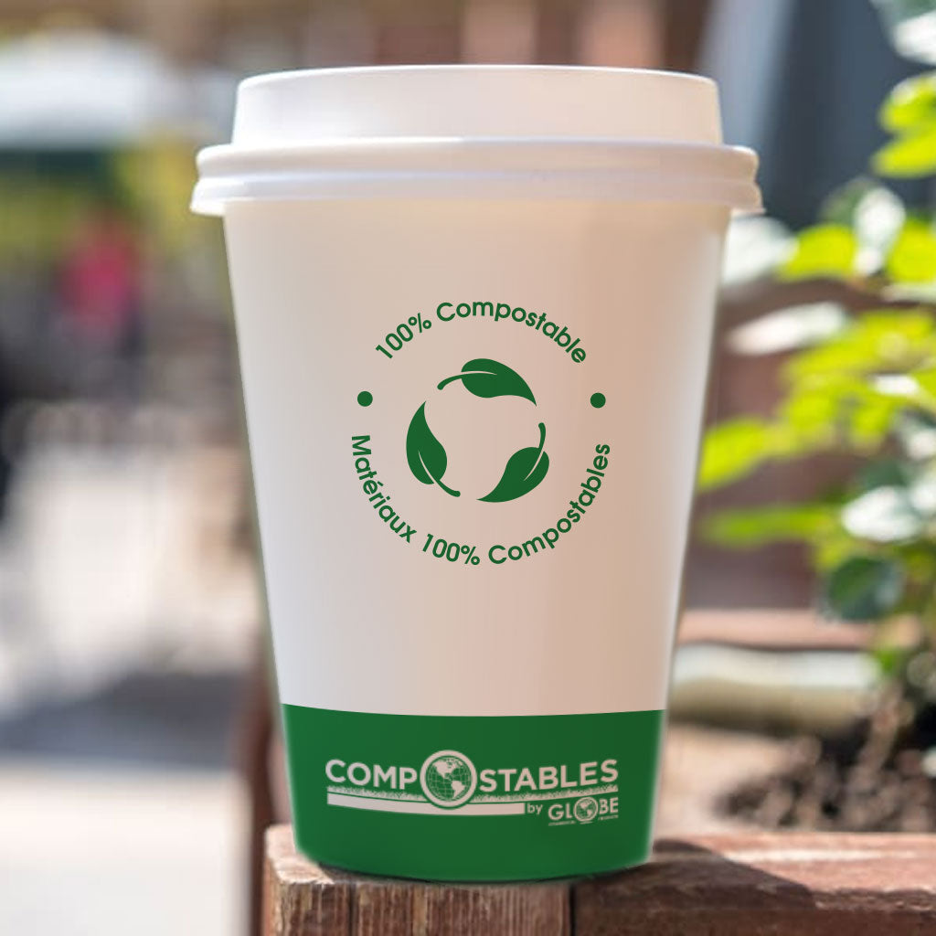 Single Wall Hot/Cold CPLA Compostable Paper Cups - 1000 cups per case - Sold By The Case