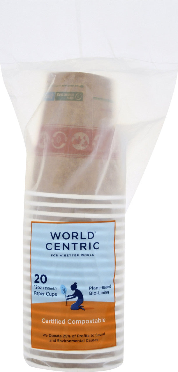 World Centric Paper Cups, Hot, 12 Oz (12x20 CT)