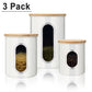 3 Pcs Storage Bin Food Container Snack Canister Set Coffee Bean Tea Sugar Box With Seal Lid Kitchen Food Organization Jar